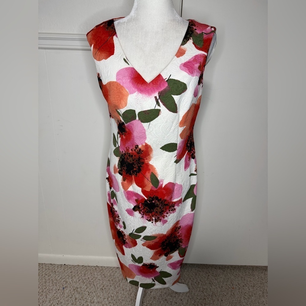 Maggy London Floral Print Midi Dress size 10 - Picture 1 of 5